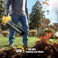 thumbnail image 6 of GEVEELIFE Leaf Blower Cordless, 650CFM & 3 Speed Levels, Electric Cordless Leaf Blower with 2 * 5.0Ah Battery Powered, Blowers for Lawn Care, Yard, Blowing Leaves, Dust, Snow, 6 of 10