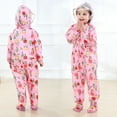 thumbnail image 3 of VerPetridure Clearance Kids Toddler Rain Suit for Boys Girls One Piece Hoodie Button Cartoon Waterproof Coverall Rain Jacket, 3 of 8