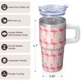 thumbnail image 3 of Flamingo Lover Tumbler with Handle 20OZ Durable Travel Cup Great Gifts for Women Ideal for Birthday Christmas Events Office Work Home Use, 3 of 6