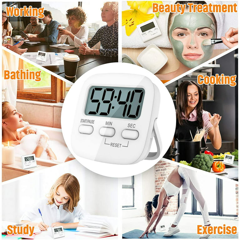 Digital Kitchen Timer/Clock, Alarm Cooking Positive Count Down with  Magnetic