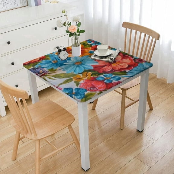 BANET Machine Washable 36" x 36" Floral Polyester Tablecloths