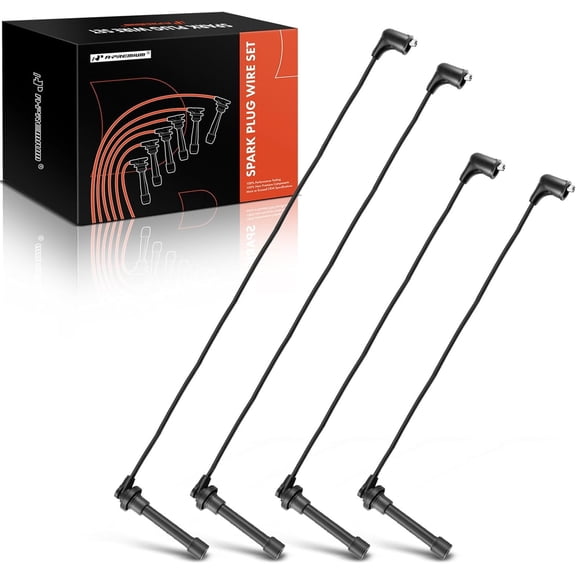 A-Premium Ignition Spark Plug Wires Set of 4 Compatible with Acura CL 1997-1999 EL & Honda Accord 1994-2002, Civic 1992-2000, Odyssey & Isuzu Oasis