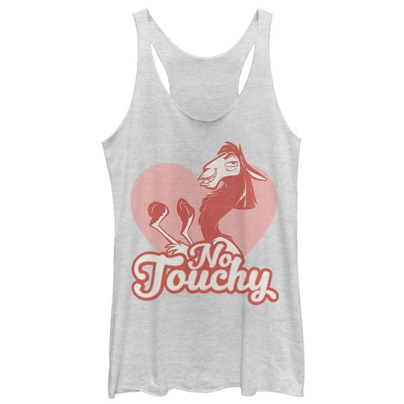 Women's The Emperor's New Groove Valentine Kuzco No Touchy  Racerback Tank Top White Heather Small