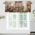 thumbnail image 2 of Brown Barn Door Curtain Valances for Kitchen Windows Western Country Retro Rural Rustic Farmhouse Rod Pocket Window Valance for Living Room Bathroom Bedroom Kitchen 54 by 18 in, 2 Panel, 2 of 6