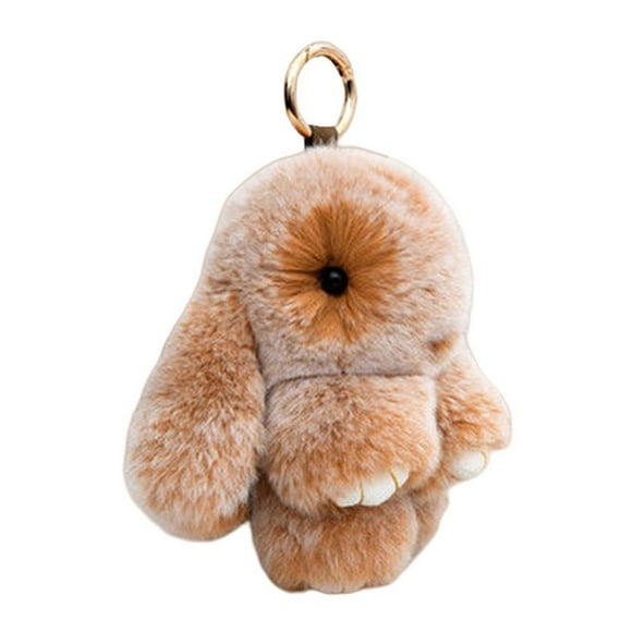 Cute Plush Bunny Keychain Stuffed Animal Keychain Car Key Chain (Colorful White)