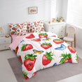 thumbnail image 4 of Manfei Red Strawberry Fruit 7-Piece Twin Bedding Sets for Kids, Kawaii Dreamy Butterfly Bedding Comforter Set, Pink Cartoon Theme Reversible Sheet Sets, Luxury Bedroom Decor, 4 of 8