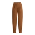 thumbnail image 1 of Pantalones PRETTYGARDEN 2025 de tiro alto, largo hasta el tobillo, color marrón, talla M, 1 of 9