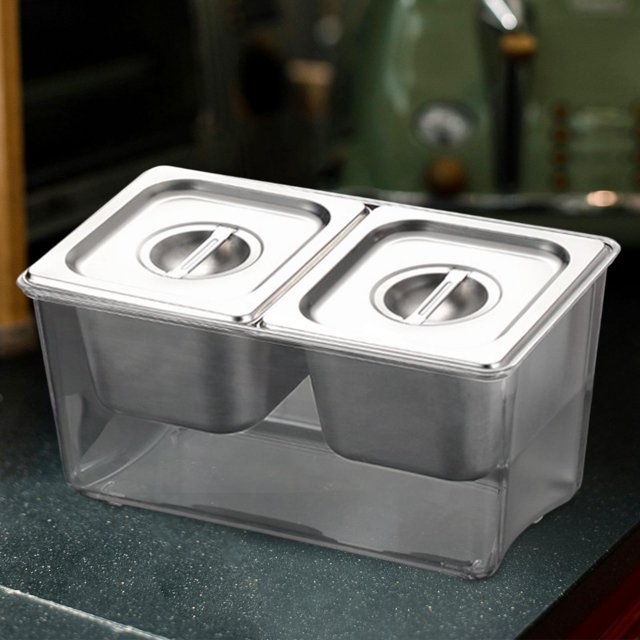 Contenedor de especias refrigerado perfecl 2 compartimentos extraíbles y fáciles de limpiar 33 cm x 20,2 cm x 18 cm