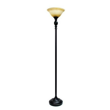 Elegant Designs Floor Lamp With Marbelized Amber Glass Shade Restoration Bronze Com Elegant Designs Floor Lamp With, 71 25 In Bronze Torchiere Floor Lamp With Frosted Plastic Shade