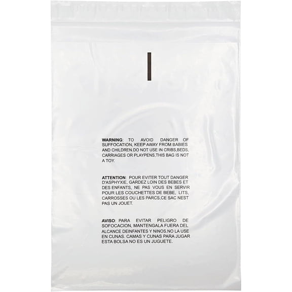 SSBM Resealable Clear Suffocation Warning Bags 6" x 9" 1.5 Mil Print-On Bags Organize and Shipping Items 10000 Pack