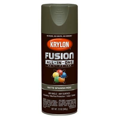 Krylon Fusion All-In-One Matte Spanish Moss Paint Primer Spray Paint 12 oz.