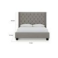 thumbnail image 5 of Benjara Ezra Queen Size Storage Bed, Tall Button Tufted Wingback Headboard, Gray, 5 of 5