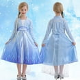 thumbnail image 3 of Jurebecia Snow Queen Princess Dress up Costume for Girl Birthday Party Blue Dresses up Little Girls Christmas Halloween Cosplay Costume with Accessories 12T 9-10 Years, 3 of 17