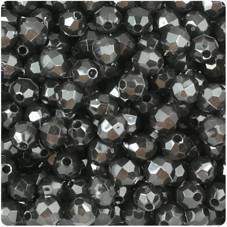 - BeadTin Jet Transparent 8mm Faceted Round Craft Beads (450pcs)