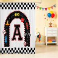 thumbnail image 2 of Erosebridal Alphabet Letter Shower Curtain 72Wx72L, Race Car Bathroom Curtain, Black A, 2 of 5