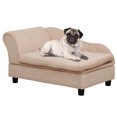 thumbnail image 1 of PawHut Pet Sofa Couch w/ Storage Function Sponge Cushioned Bed, Beige, 1 of 9