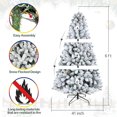 thumbnail image 4 of Hykolity 6ft Snow Flocked Artificial Christmas Tree with Pine Cones, 764 Tips, Metal Stand and Hinged Branches, 4 of 9