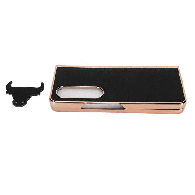Funda plegable para teléfono Samsung Galaxy Z Fold 4, funda protectora para teléfono con patrón de estrella de cuero galvanizado nano, antiarañazos, color negro