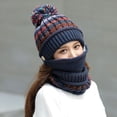 thumbnail image 4 of Guardurnaity Conjunto de gorro de punto de invierno extra grueso y cálido, bufanda segura y agradable para la piel, gorro de invierno grueso y Sombreros Azul, 4 of 6
