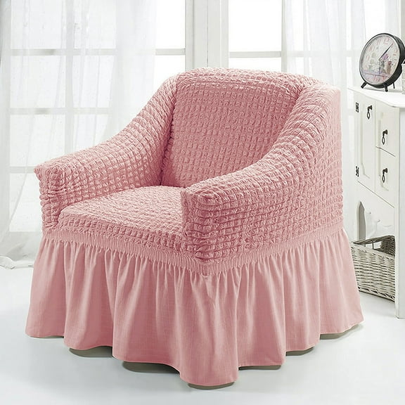 Tgbvmt Stretch Seersucker Wingback Chair Slipcover 35.4x55.1in Furniture Protector Skirt Living Room Chair Cover Sofa Washable Stretch Fabric Easy Fit Home Decor Pet Kids Use