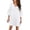 White, variant on Kureaily Women Fashion Loose Casual Solid Color V Neck Five Quarter Sleeve Flared Sleeve Dress