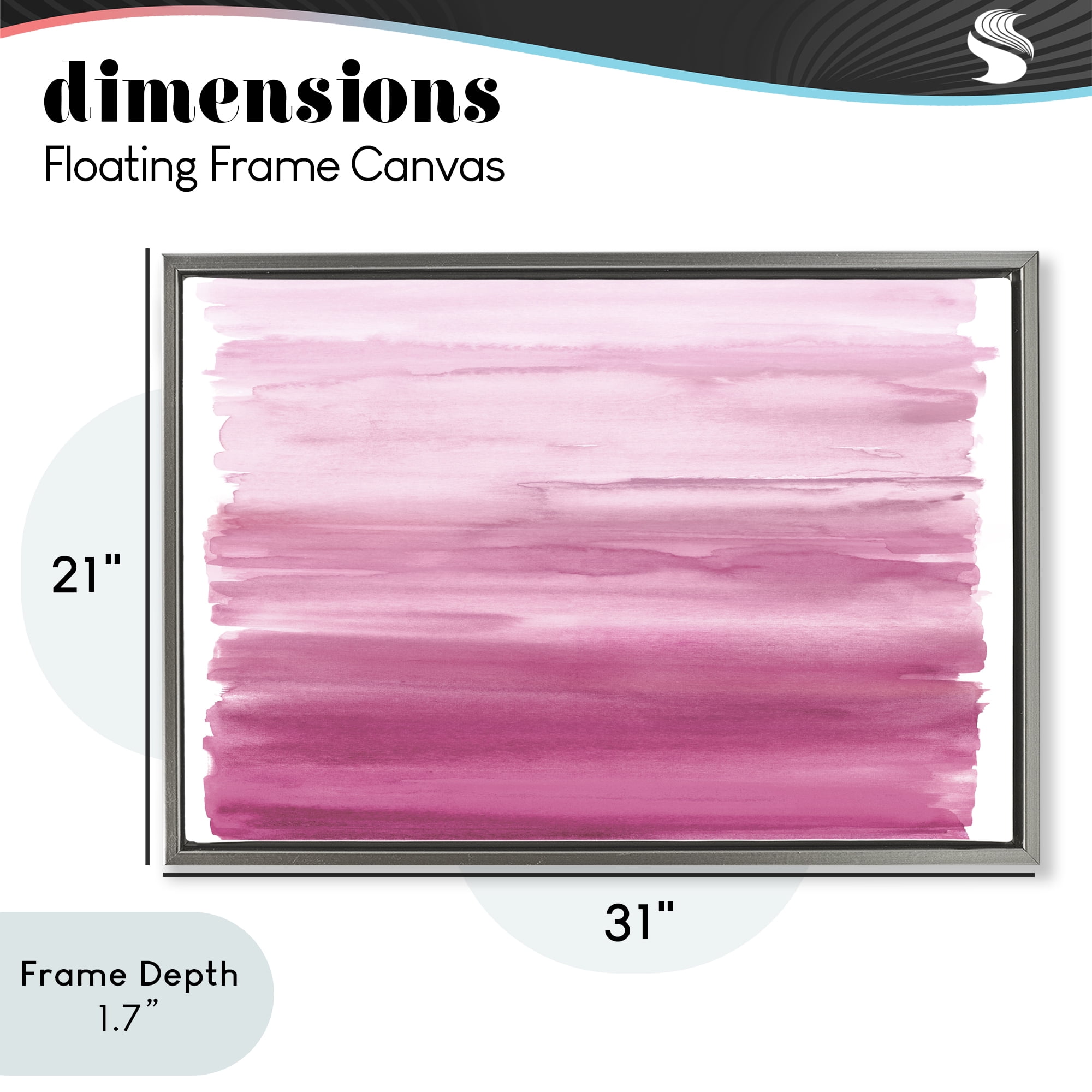 Stupell Industries Ombre Pink Blush Gray Framed Floater Canvas Wall Art, design by Allie Corbin
