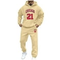 thumbnail image 2 of Mens Jogging Suits 2 Piece Set 2025 Casual Jogging Gym Sweat Suits Athletic Tracksuit Outfits Men's Fashion, Khaki, Size M, 2 of 5