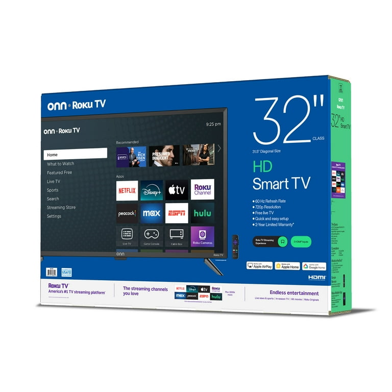 Free Shipping! Onn+ 32 Inch HD (720P) LED Roku Smart TV, 720p