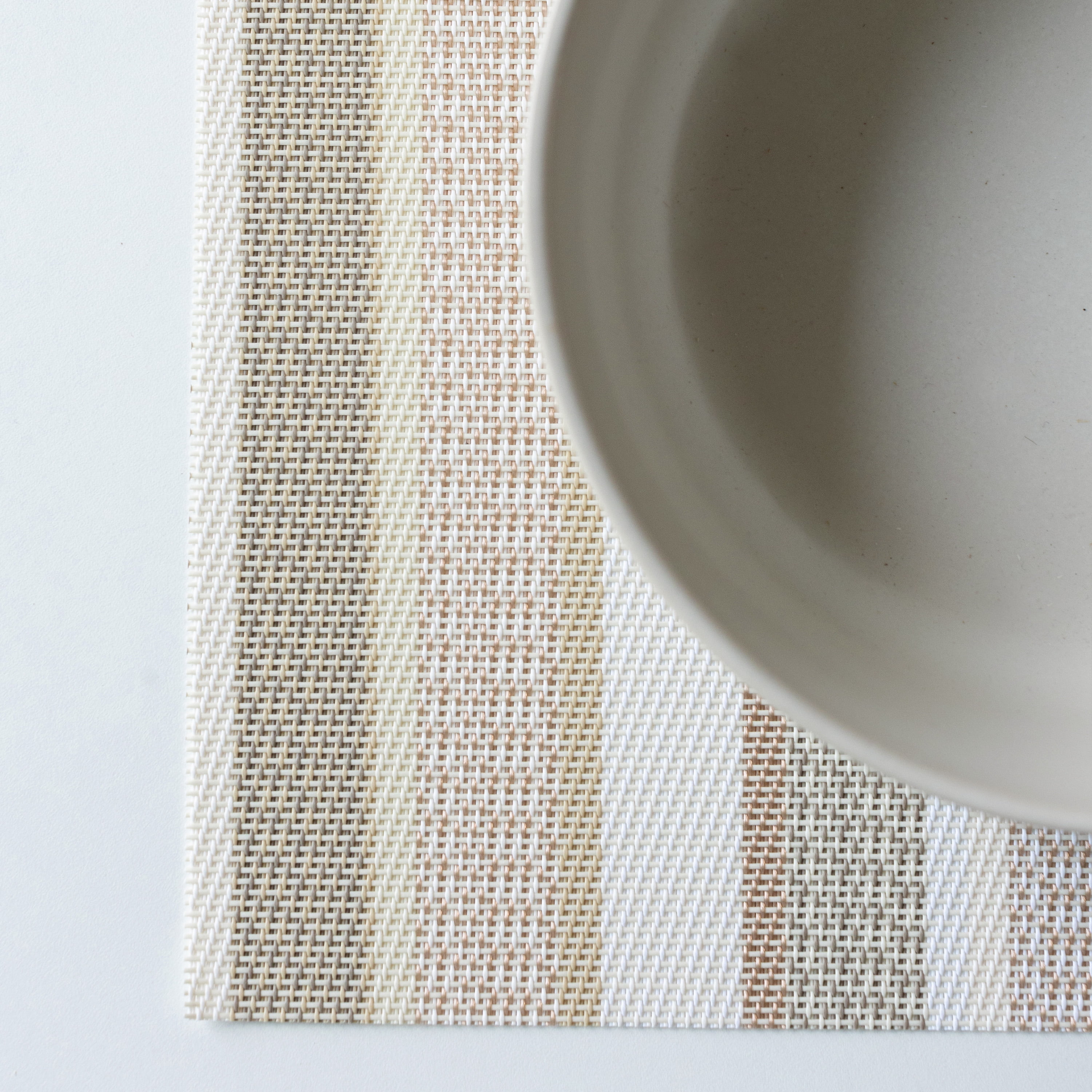 (4 pack) Mainstays Multi Stripe Woven Vinyl Table Placemat Birch 13" x 18"