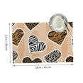 thumbnail image 3 of DouZhe Polyester Set de 4 Sets de Table, Coeurs Léopard Tigre Zèbre Texture Motif Résistant à la Chaleur Place Mats pour Table à Manger, 12 "x 18", 3 of 6