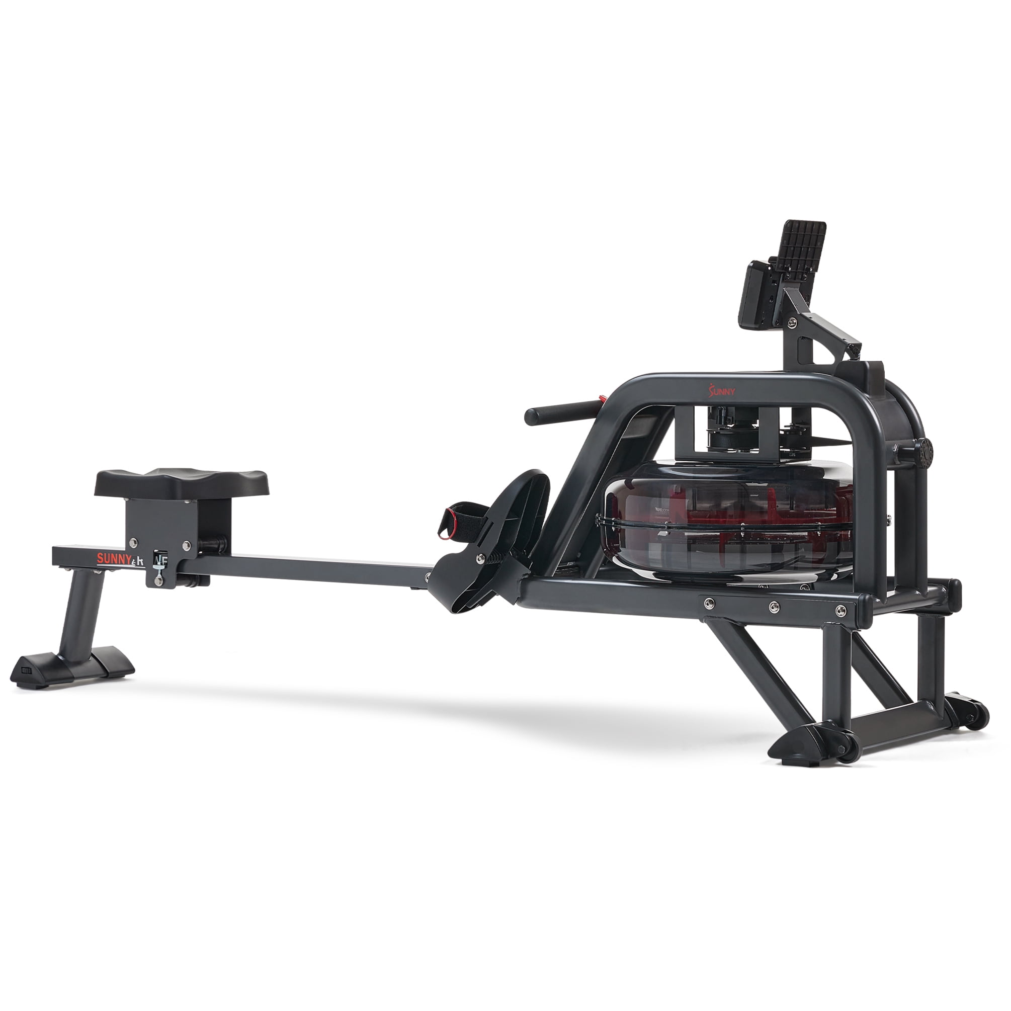 Sunny Health & Fitness Obsidian Surge SF-RW5713SMART Water Rowing Machine, Black