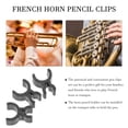 thumbnail image 2 of 3pcs clips de lápices de bocina francesa clips de pluma de trompeta soporte instrumentos musicales clips negros, 2 of 6