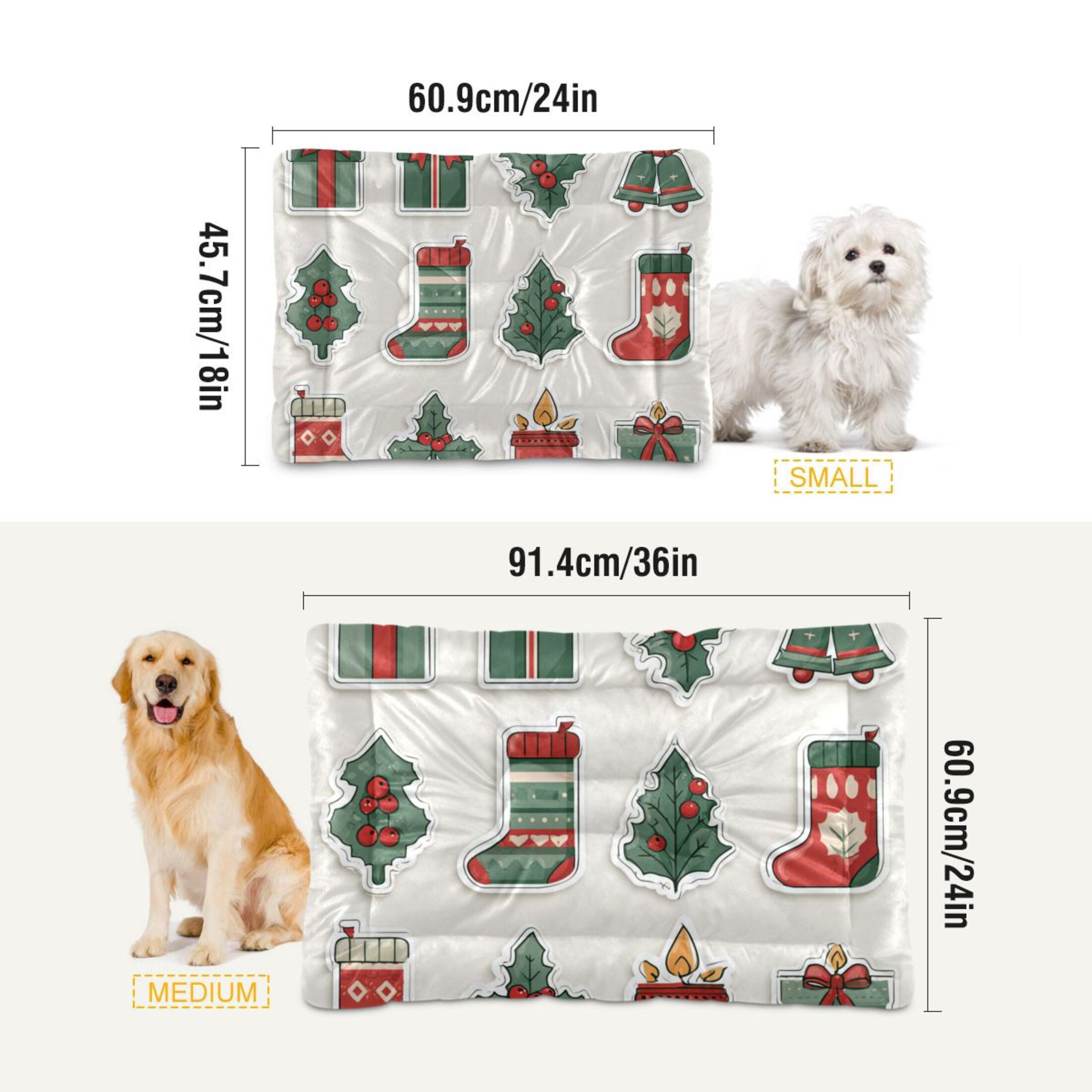 Cozy Mat Pet Bed Indoor Outdoor Warm Soft For Cat Dog Puppy(S/M) Presents Socks