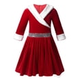 thumbnail image 1 of renvena Robe de Noël en Velours à Manches Longues pour Filles Enfants Robe de Danse Fantaisie Rouge B 8, 1 of 10