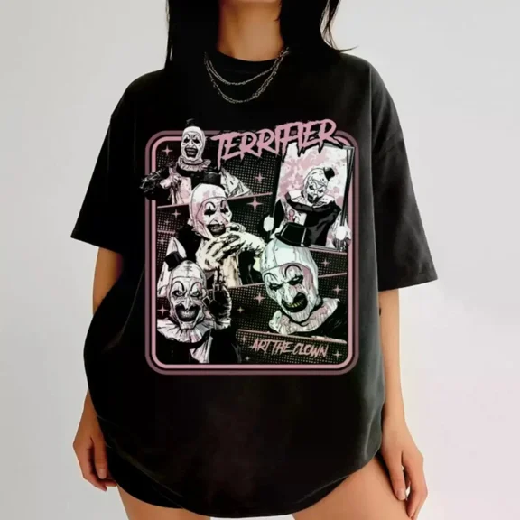 Terrifier Art The Clown T-Shirt Horror Movie Scary Clown Graphic Tee Unisex