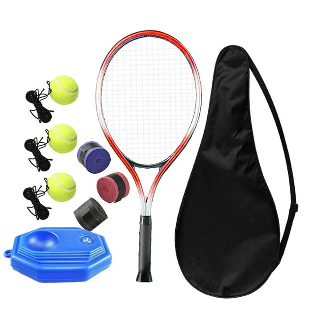 Entrenador de tenis, pelota de rebote, pelota de refutación, herramienta portátil para ejercicios de tenis. 3 bolas 3 pegamentos para manos
