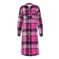 thumbnail image 6 of ZHYou Women Plaid Wool Blend Trench Coat,Checkered Flannel Overcoat Jacket,Long Sleeve Fall Winter Outerwear,Hot Pink,Size:XL, 6 of 6