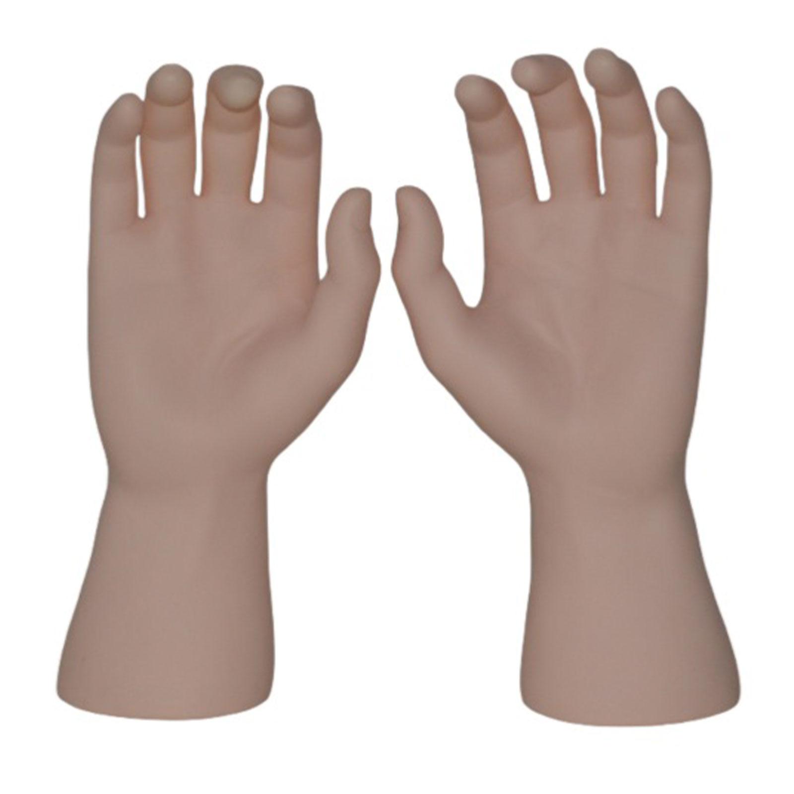 Dualoai Male Hand Models Decorative Easy to Clean Maintain PVC Human Hand Mannequins Skin Color