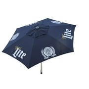 Miller Lite Polyester Push-Up Market 8.5' Licensed Patio Umbrella, Navy