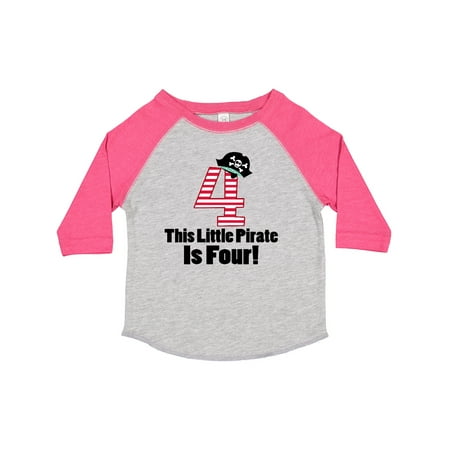 

Inktastic Pirate 4th Birthday Party Gift Toddler Boy or Toddler Girl T-Shirt