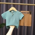 thumbnail image 2 of Gubotare Toddler Boy Clothes Toddler Boy Clothes Little Boys Summer Outfits Short Sleeve Clothing T-Shirt & Shorts Sets 12 18 Months (Brown,12-18 Months), 2 of 3