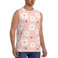 thumbnail image 2 of Fotbe Men's Daisy And Bee Print Men's Sleeveless Muscle Tank Tops Casual T-Shirts for Gym Workout Beach-3X-Large, 2 of 8