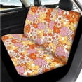 thumbnail image 3 of Uorisanigo Hippie Flower 14 Pieces Automobile Seat Covers Full Set with Cars Headrest Cover and Steering Wheel Cover Elastic Anti-slip Car Armrest Cover Seat Belt Pads Universal Fit Car SUV, 3 of 6