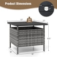 thumbnail image 3 of Gymax 22'' Patio Rattan Square Side End Table Garden Bistro Umbrella Stand Table W/Hole Mix Gray, 3 of 10