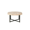 thumbnail image 2 of Wood Octagonal Vintage Patchwork Craft Coffee Table With Metal Legs for Living Room, Antique White, 2 of 13