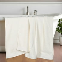 Superior Honeycomb Cotton Medium Weight Bath Sheets, Set of 2, Ivory