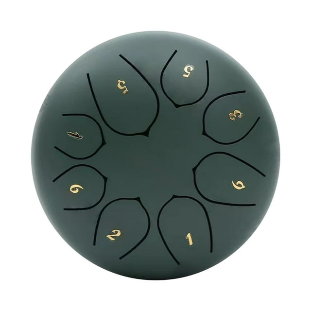 Xihbxyly Tambor de Lluvia para Exteriores, Tambor de Lengüeta de Acero de 11,4 Cm y 8 Tonos, con Baquetas y Libro, para Jardín.