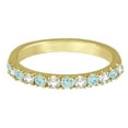 thumbnail image 4 of Diamond and Aquamarine Ring Guard Stackable Band 14k Yellow Gold (0.32ct), 4 of 4