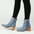 thumbnail image 2 of Journee Collection Womens Noriah Tru Comfort Foam Inside Zip Stacked Heel Booties, 2 of 6