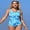 Navy blue, variant on Sociala Tropical Print One Piece Swimsuit for Womens Modest Slimming Bathing Suit